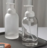 Clear Glass Foaming Bottle 350 ml with Pump